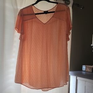 TORRID Women's Sheer Peach Top Blouse Size 1 Plus 14/16